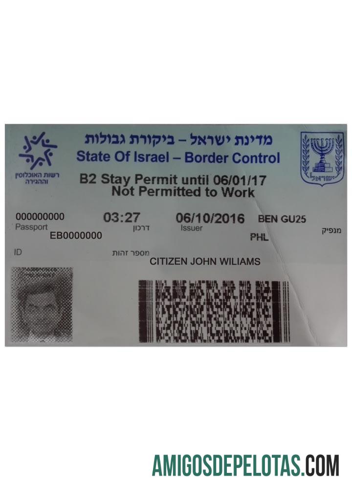 Visto ISRAEL Versão 2 amostra